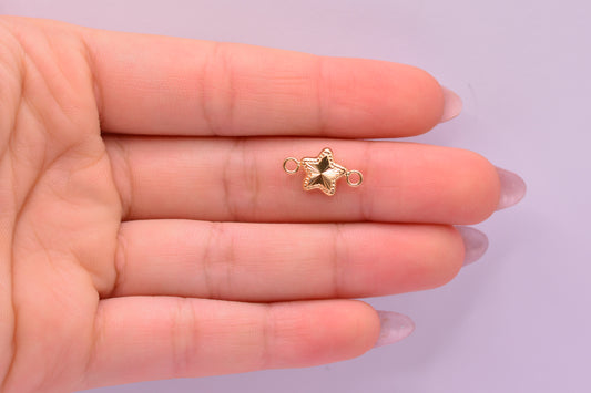 Herraje Estrella centro diamantado / 0.38 Gr / 1.5 Cm / Oro amarillo 18k