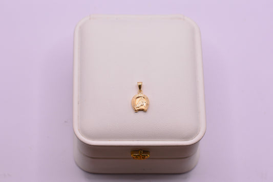Dije Herradura caballo diamantado / 0.52 Gr / 1.5 Cm / Oro amarillo 18k