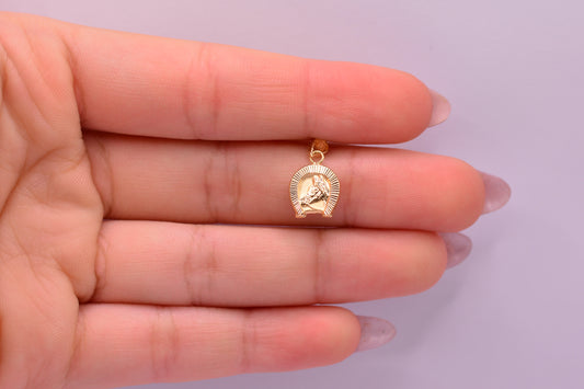 Dije Herradura caballo diamantado / 0.52 Gr / 1.5 Cm / Oro amarillo 18k