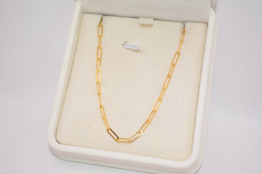 Cadena Paper clip - cajon / 2,31 Gr / 50 Cm / 2,2 mm / Oro amarillo 18k / It