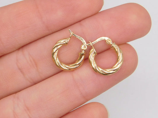 Candonga TRENZADA / 1.27 Gr / 1.5 Cm / Oro amarillo 18k