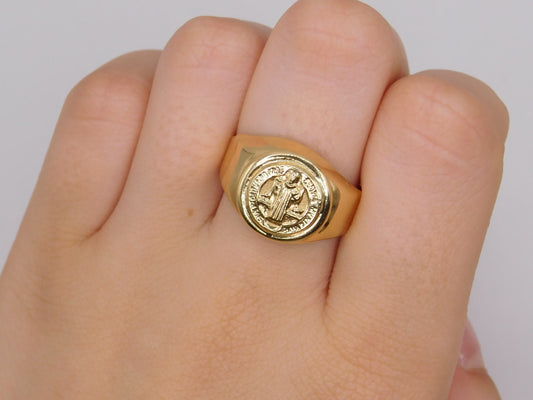 Anillo San benito / 3,50 Gr / Talla 10 / Oro amarillo 18k