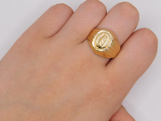 Anillo Virgen guadalupe / 3,78 Gr / Talla 10 / Oro amarillo 18k