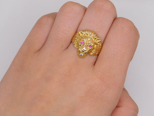 Anillo Leon / 5,27 Gr / Talla 8 / Oro amarillo 18k