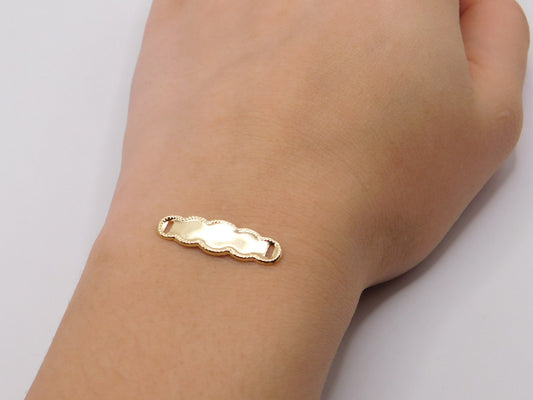 Herraje placa nube / 0,40 Gr / 2,3 Cm / Oro amarillo 18k